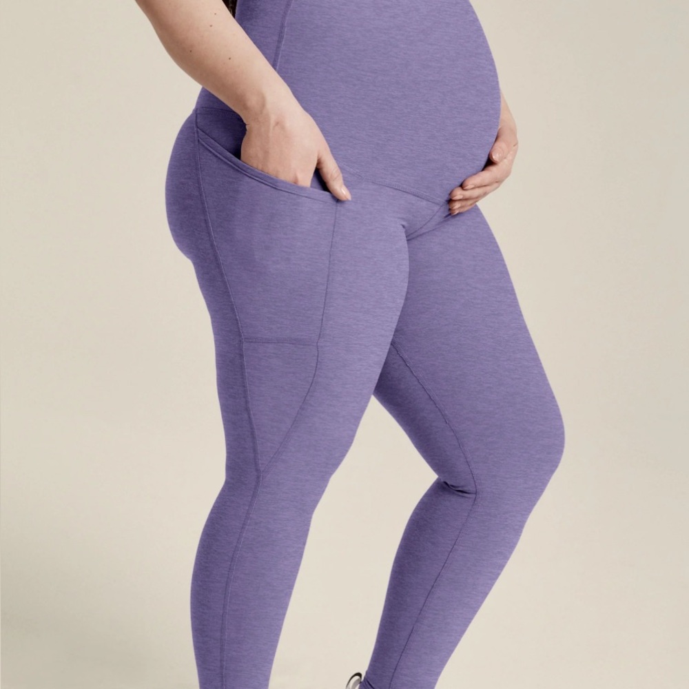 Beyond Yoga Maternity Pocket Midi Leggings - Indigo Glow